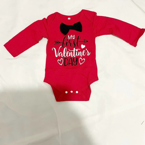 Sz 90 3 pcs Oklady My First Christmas toddler Boy Christmas Clothes Bow Tie Pant - Picture 2 of 11